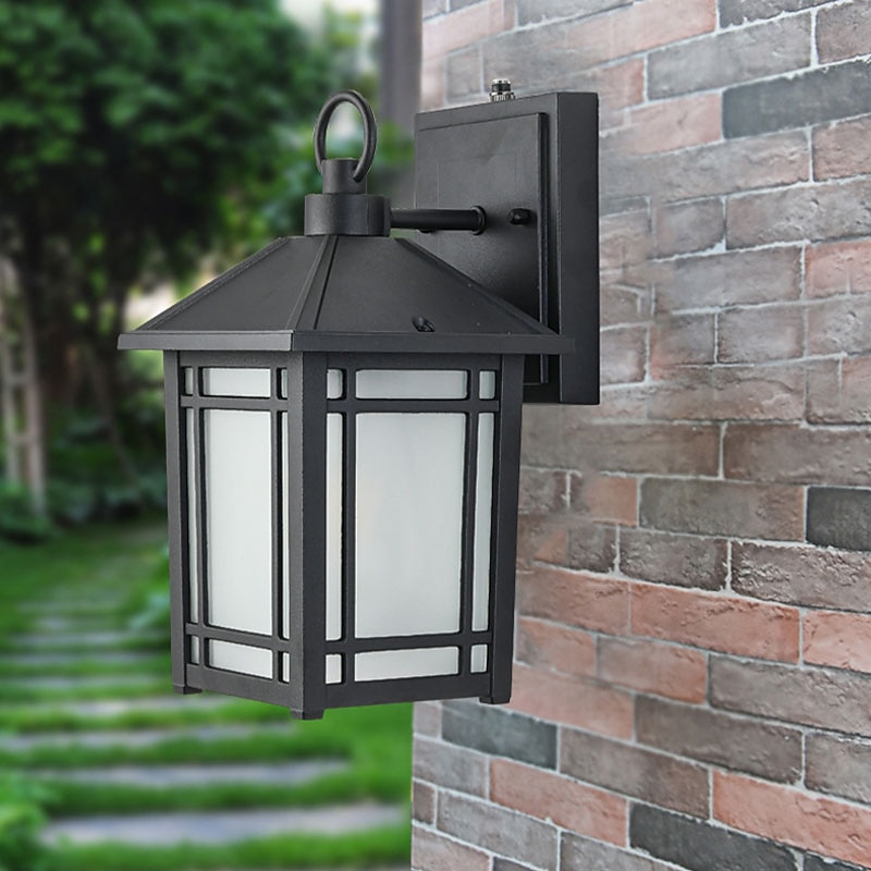 luminárias de parede externas com sensor do anoitecer ao amanhecer lanternas de parede externas à prova d'água iluminação montada na parede persianas de vidro para entrada da porta da frente do pátio de 2025 por $149.99 –P4