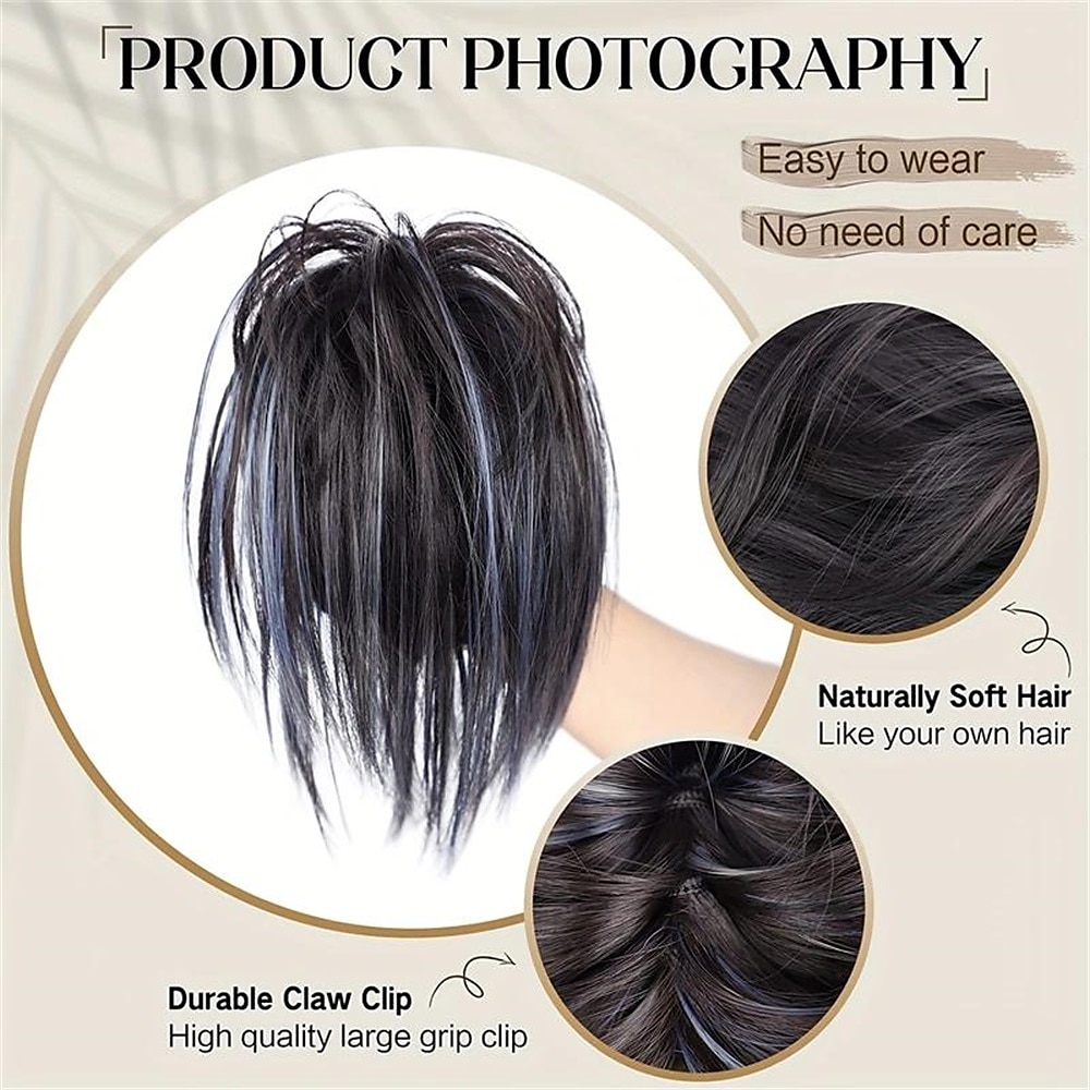 Y2K Messy Bun Hair Piece Claw Clip In Hair Bun Synthetic Wavy Curly Chignon Hair Bun For Women Extensions Tousled Updo Hair Buns Claw Clip Ponytail Hairpieces Hair Scrunchie With Clip For Daily Use 2025 - $12.99 –P2