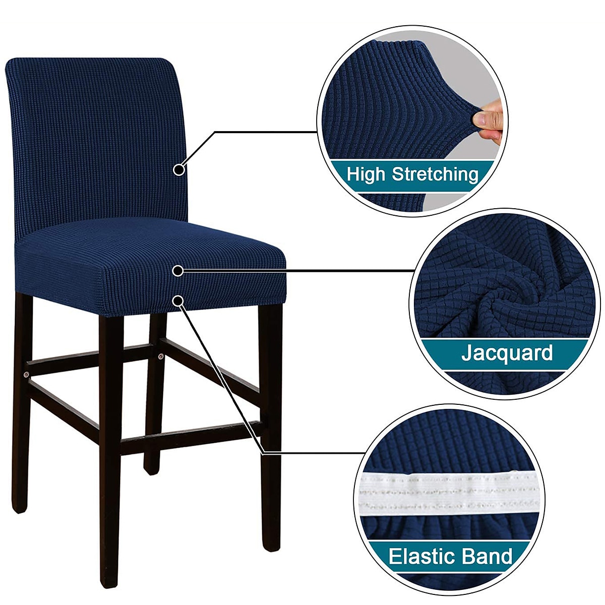 husă scaun de bar stretch scaun de bar husă scaun pub roșu visiniu negru pentru sufragerie cafenea scaun bar husă mobilă detașabilă husă scaun țesătură jacquard cu fund elastic 2025 - $12.49 –P6