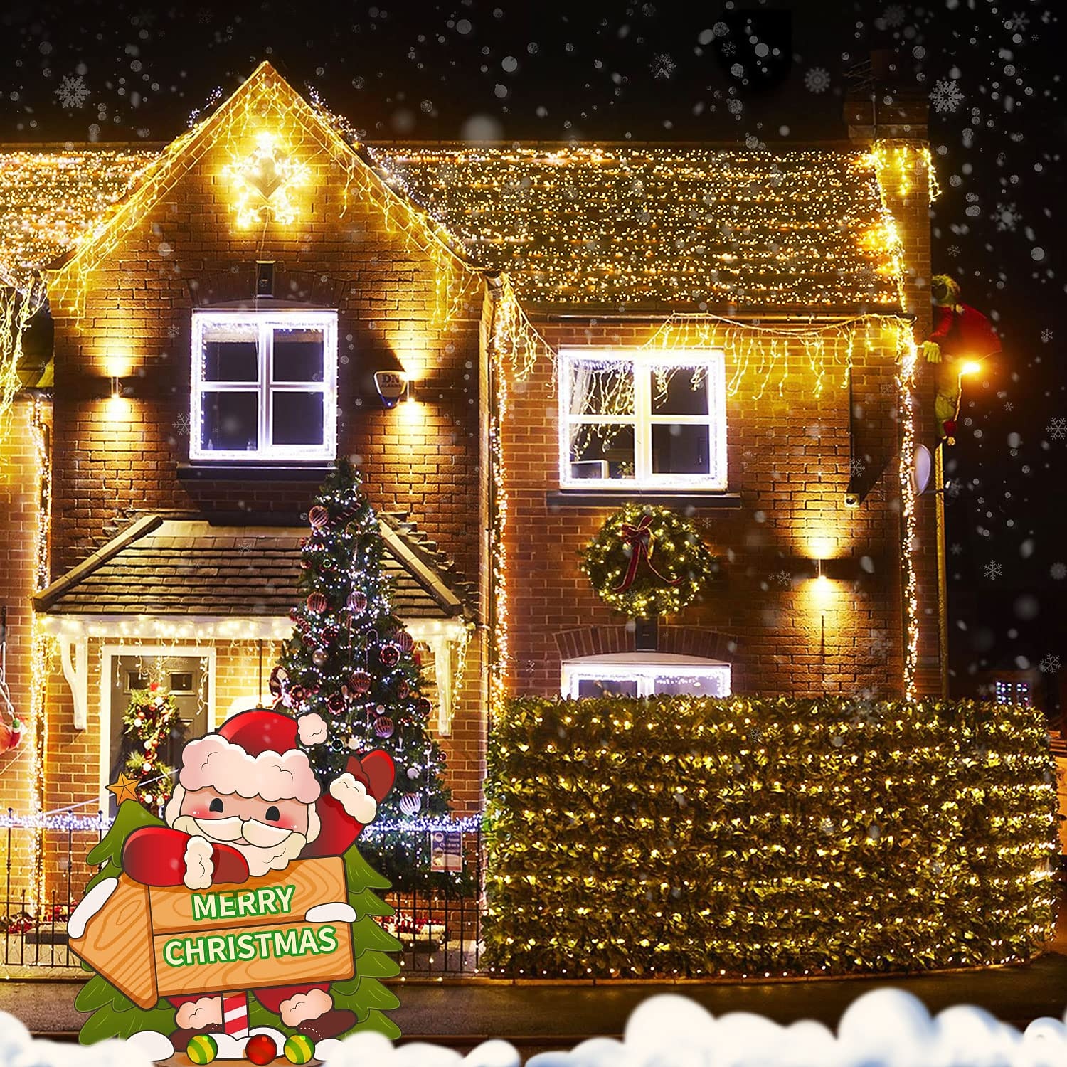 julepynt nettlys lavspent sikkerhetsplugg 8 funksjon fjernkontroll bryllup ferie halloween innendørs og utendørs dekorasjon 6 * 4m 672led/3 * 2m 192led/1,5 * 1,5m-96led 2025 - $37.99 –P3