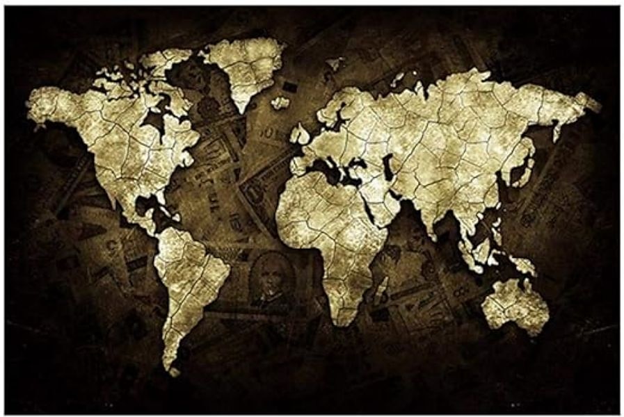 wereldkaart wordt afgedrukt kunst aan de muur moderne foto home decor muur opknoping cadeau gerold canvas ingelijste niet uitgerekt 2025 - $45.99 –P7