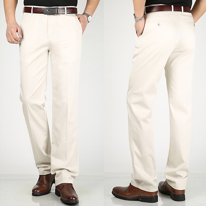 Bărbați Costume Pantaloni Pantaloni casual Buzunar Picior drept Simplu Confort Respirabil Nuntă Casual Zilnic Stilat Simplu Verde Militar Negru Micro-elastic 2025 - RON 96.99 –P8