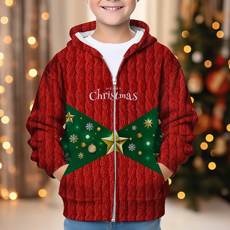 Chico 3D Papá Noel Cada Sudadera Abrigo Abrigos Manga Larga Impresión 3D Otoño Invierno Moda Ropa de calle Fresco Poliéster Niños 3-12 años Exterior Casual Diario Ajuste regular 2025 - $18.49 –P4