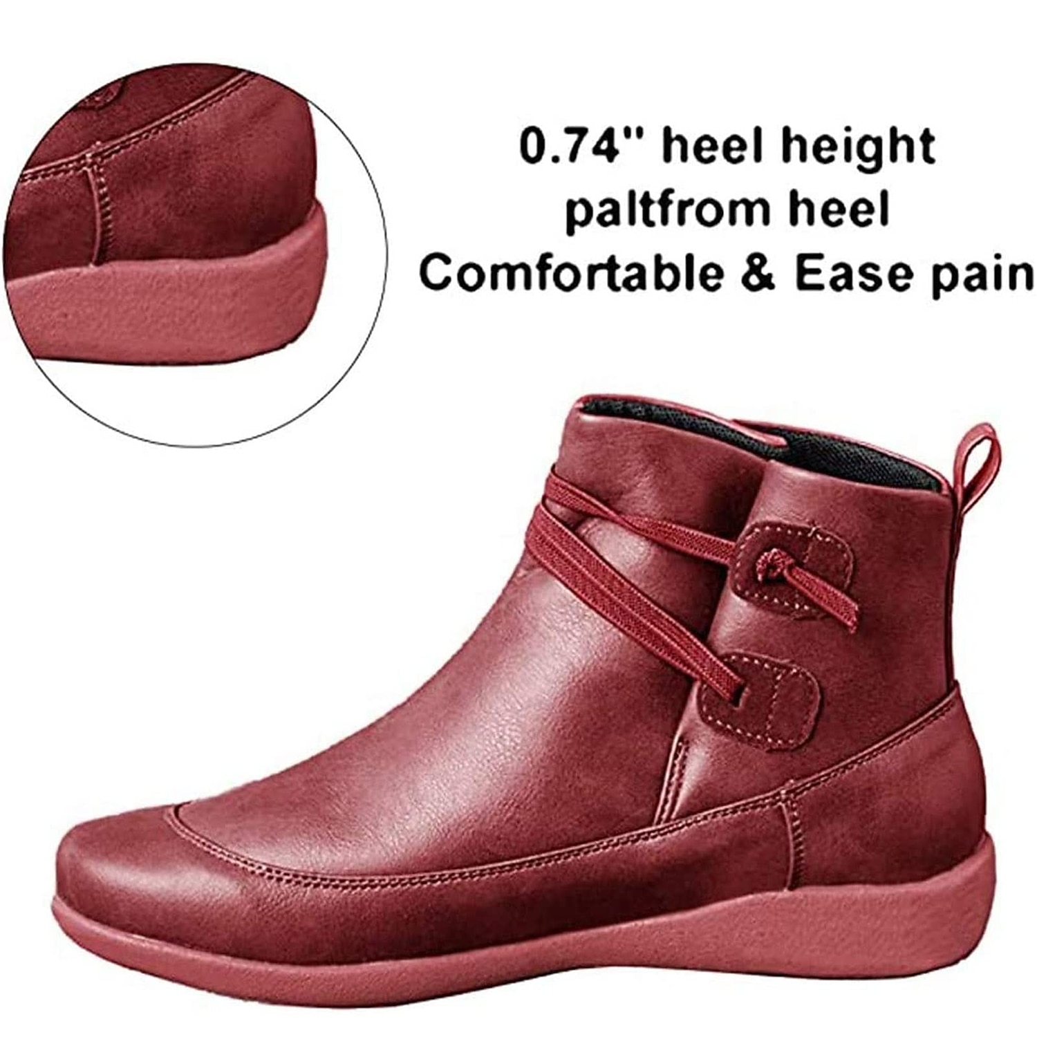 Pentru femei Cizme Cadouri de Valentin Mărime Plus Size Pantofi de confort Zilnic Culoare solidă Ghete Botine Iarnă Toc Drept Vârf rotund Elegant Pluș Casual Imitație Piele Dantelat Negru Rosu Gri 2025 - $34.99 –P3