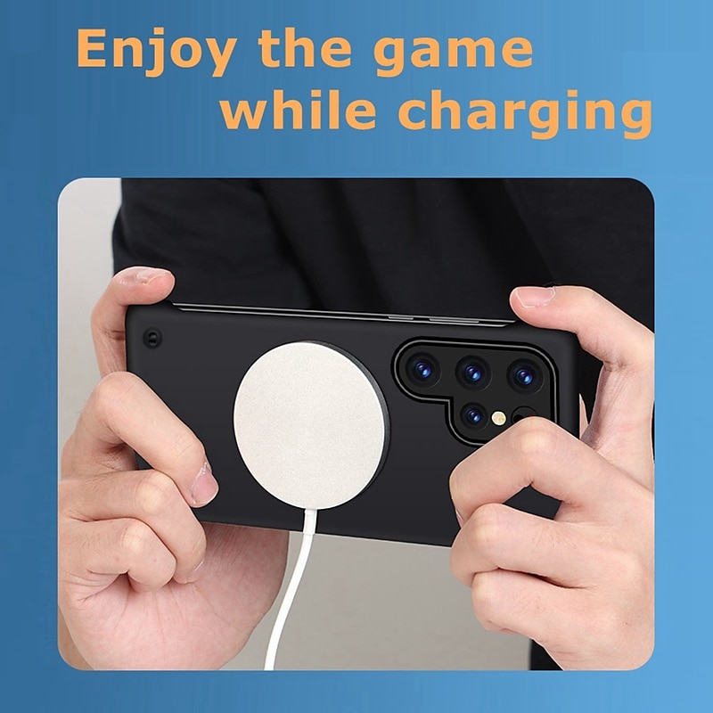 Phone Case For Samsung Galaxy S24 S23 Ultra Plus S22 S21 S20 Plus Ultra S10 S9 Plus Back Cover With Magsafe Support Wireless Charging Matte Frosted Shockproof Solid Color Retro PC 2025 - $12.99 –P3