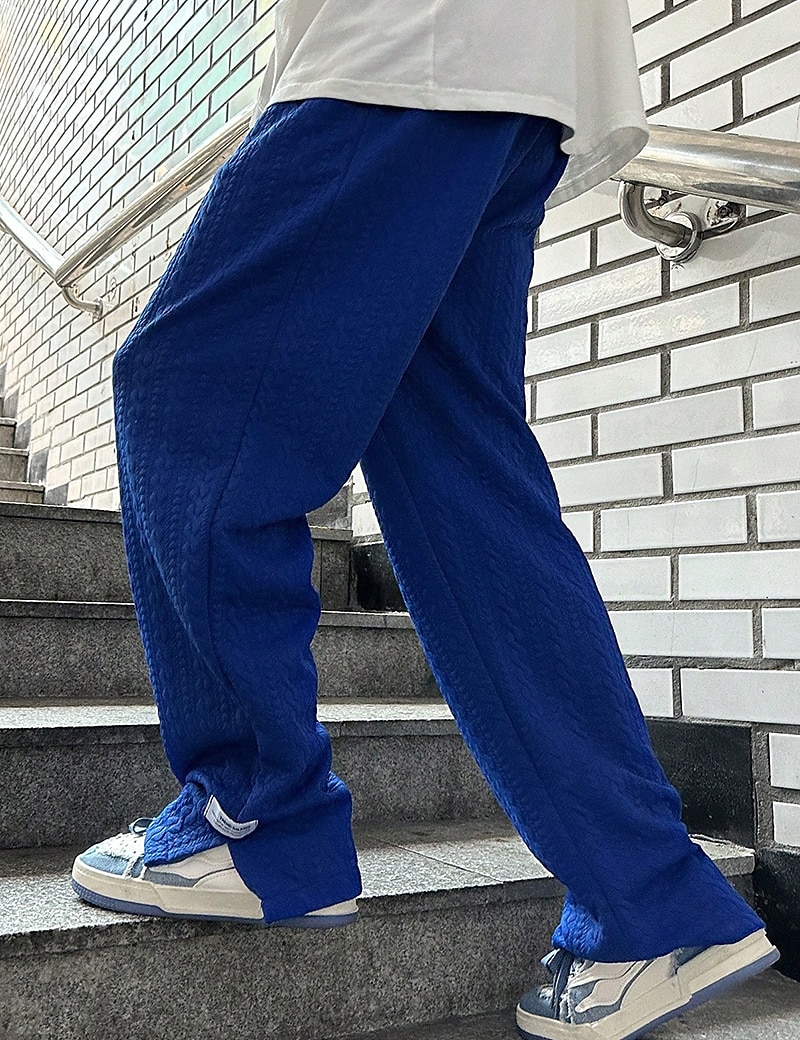 Herr Joggingbyxor Joggare Träningsbyxor med vida ben Ficka Snörning Elastisk midja Slät Komfort Andningsfunktion Utomhus Dagligen Utekväll Mode Ledigt Svart Blå 2026 - $24.99 –P2