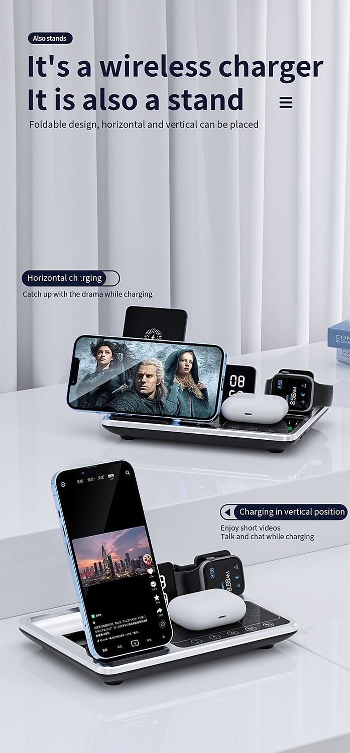 Wireless Charger 30W Output Power Wireless Charging Station Foldable Charging Station CE Certified Fast Wireless Charging MagSafe 4 in 1 For Compatible with any wireless charging enabled devices 2025 - $65.99 –P11