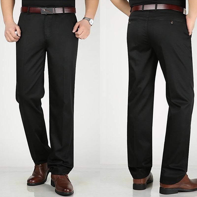 Bărbați Costume Pantaloni Pantaloni casual Buzunar Picior drept Simplu Confort Respirabil Nuntă Casual Zilnic Stilat Simplu Verde Militar Negru Micro-elastic 2025 - RON 96.99 –P5