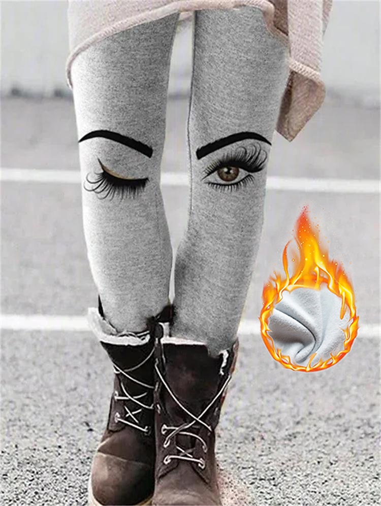 Women's Fleece Pants Tights Leggings Cat Reindeer Geometric Pattern Print  Full Length High Elasticity Medium Waist Fashion Tights Halloween Picture  color 21 Picture color 34 S M 2024 - $22.99