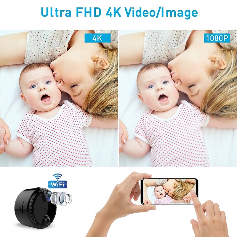 R10 IP Camera 4K Mini Wireless Motion Detection Remote Access IR-cut Indoor Support 256 GB 2025 - $73.99 –P2