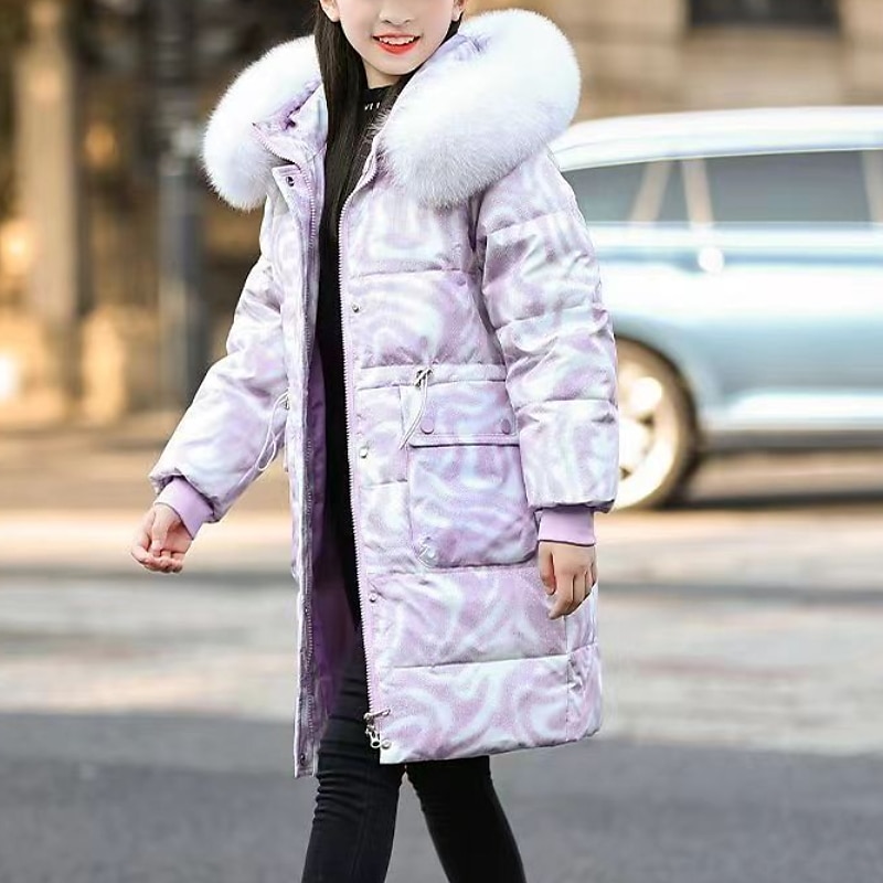 Barn Flickor Ner Pufferjacka för barn Aktiv Dragkedja Skola Täcka Ytterkläder 4-13 år Vinter Leopardlila leopardmönstrat*grönt Leopardmönstrat*rosa 2025 - $49.99 –P8