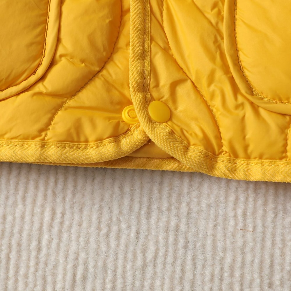 Kids Girls' Puffer Jacket Solid Color Active Button School Coat Outerwear 3-10 Years Spring Black White Yellow 2025 - $52.99 –P9