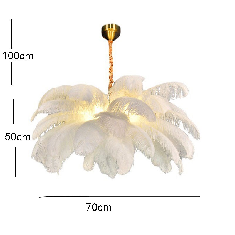 Lampadario A Sospensione A Led Splendido Lampadario A Sospensione Con Bouquet Di Piume Di Struzzo Bianche Extra Large, Lampadario A Sospensione Romantico Per La Camera Da Letto Del Ristorante del 2025 a $481.49 –P11
