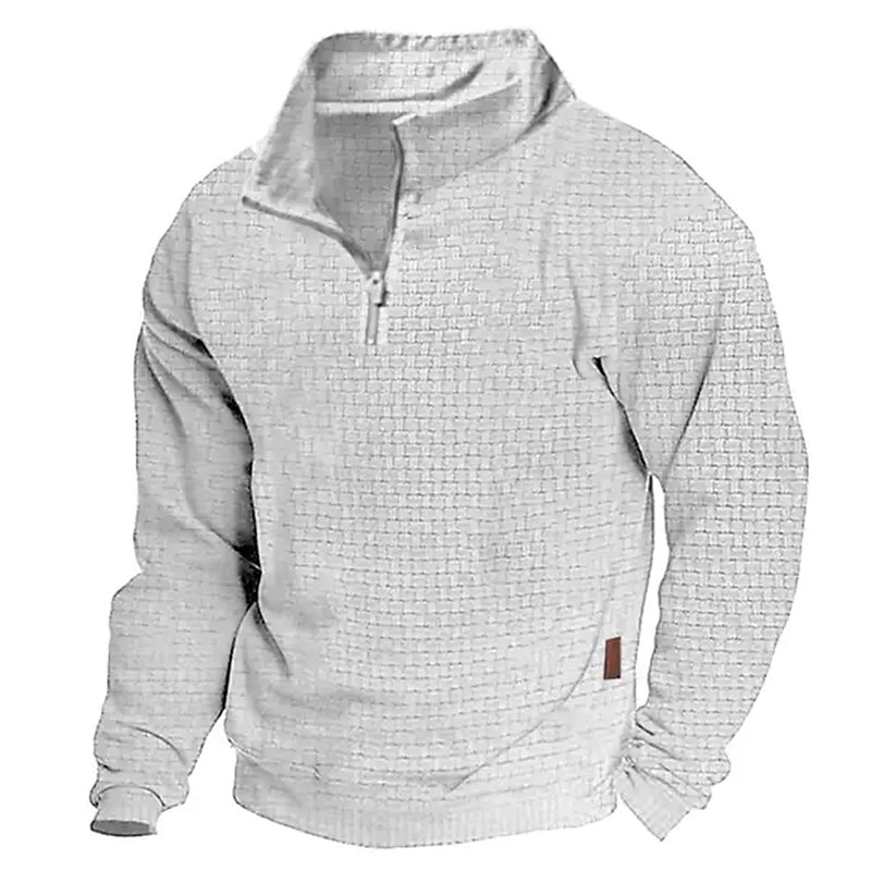 Per uomo Maglia Felpa con zip corta Nero Bianco Verde militare Blu marino Grigio scuro Mezza zip Semplice A coste Testurizzato Trama a maglia Sport & Outdoor Quotidiano Ferie Poliestere Streetwear del 2026 a $25.99 –P5