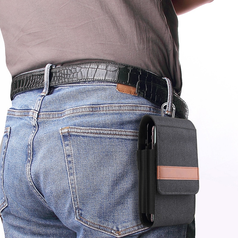 vertikal nylon dobbel lomme telefon hylster veske belteklips veske holder oxford klut sport mobiltelefon bag dobbel delt design power bank organisator øretelefon lagringskort lagring 2025 - $13.99 –P1