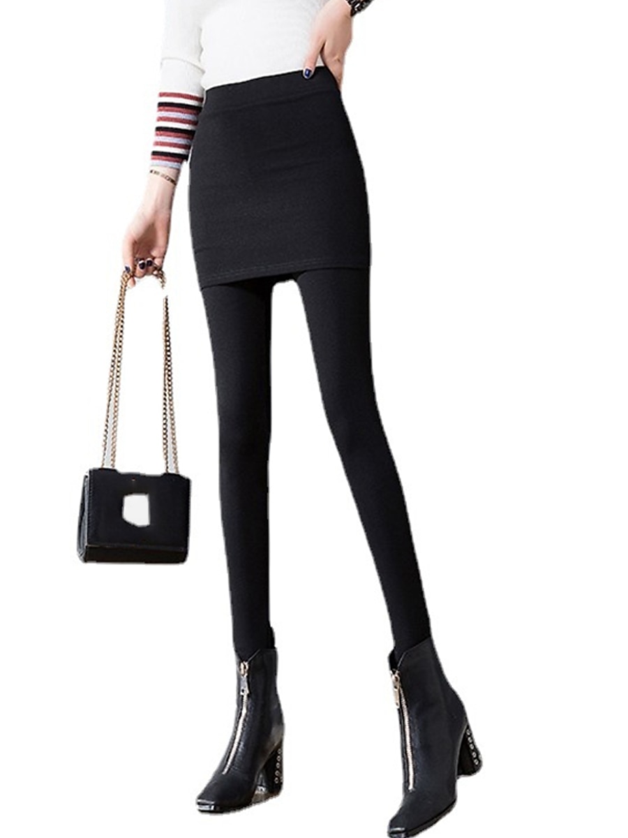 Per donna Ghette Di tendenza Streetwear Lunghezza intera Vita alta Liscio 2 in 1 Taglio alto Tenere al caldo Morbido Comodo Media elasticità Esterno Strada Giornaliero Grigio chiaro Grigio scuro Nero del 2025 a $18.99 –P10