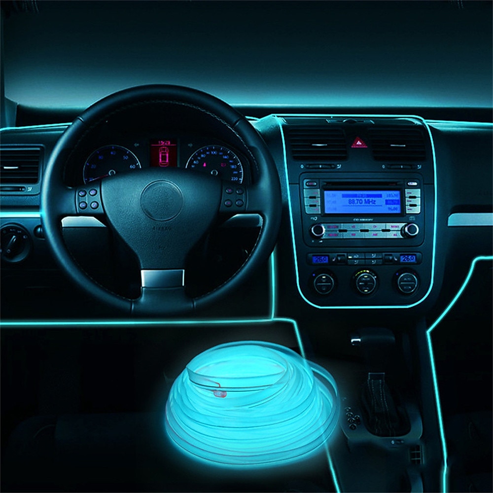 Cavo EL da 5 m per luci di striscia interne per auto con nastro di corda ambientale a LED flessibile USB con atmosfera al neon per la portiera dell'auto del 2025 a $8.49 –P1