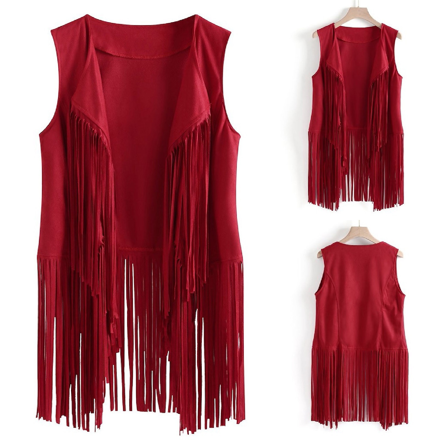 Retro Vintage 1960er 1970er Wildlederweste Hippie Disco Quastenfransen Damen Mädchen Weihnachten Halloween Karneval Leistung Party / Abend Pride Parade Erwachsene Weste 2025 - $20.99 –P10