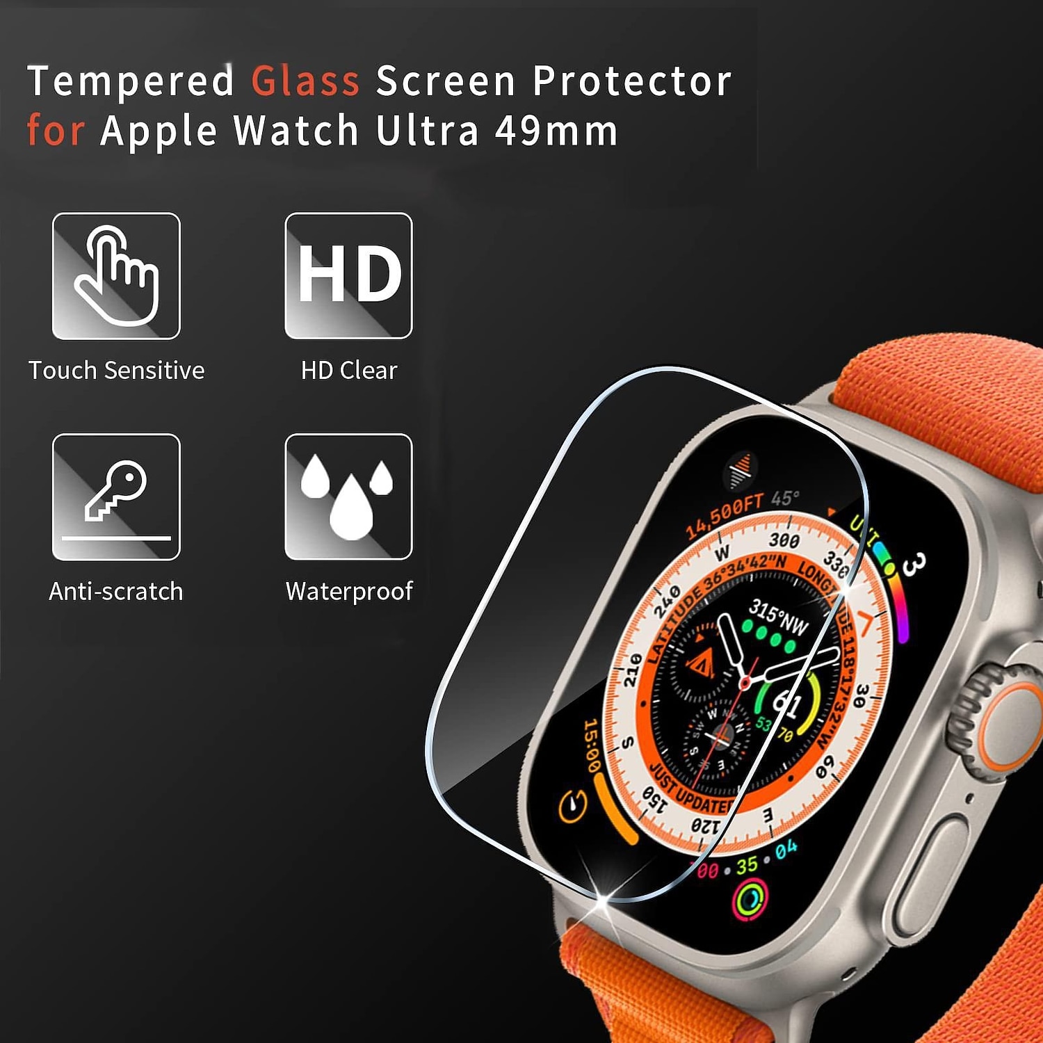 Screen Protector Film for iWatch Ultra/Ultra 2 Series 9 8 7 6 SE 5 4 3 2 1 for Apple Watch 49mm 44mm 40mm  Soft / Tempered glass Protective Accessories（3/1pcs film） 2026 - $11.99 –P7