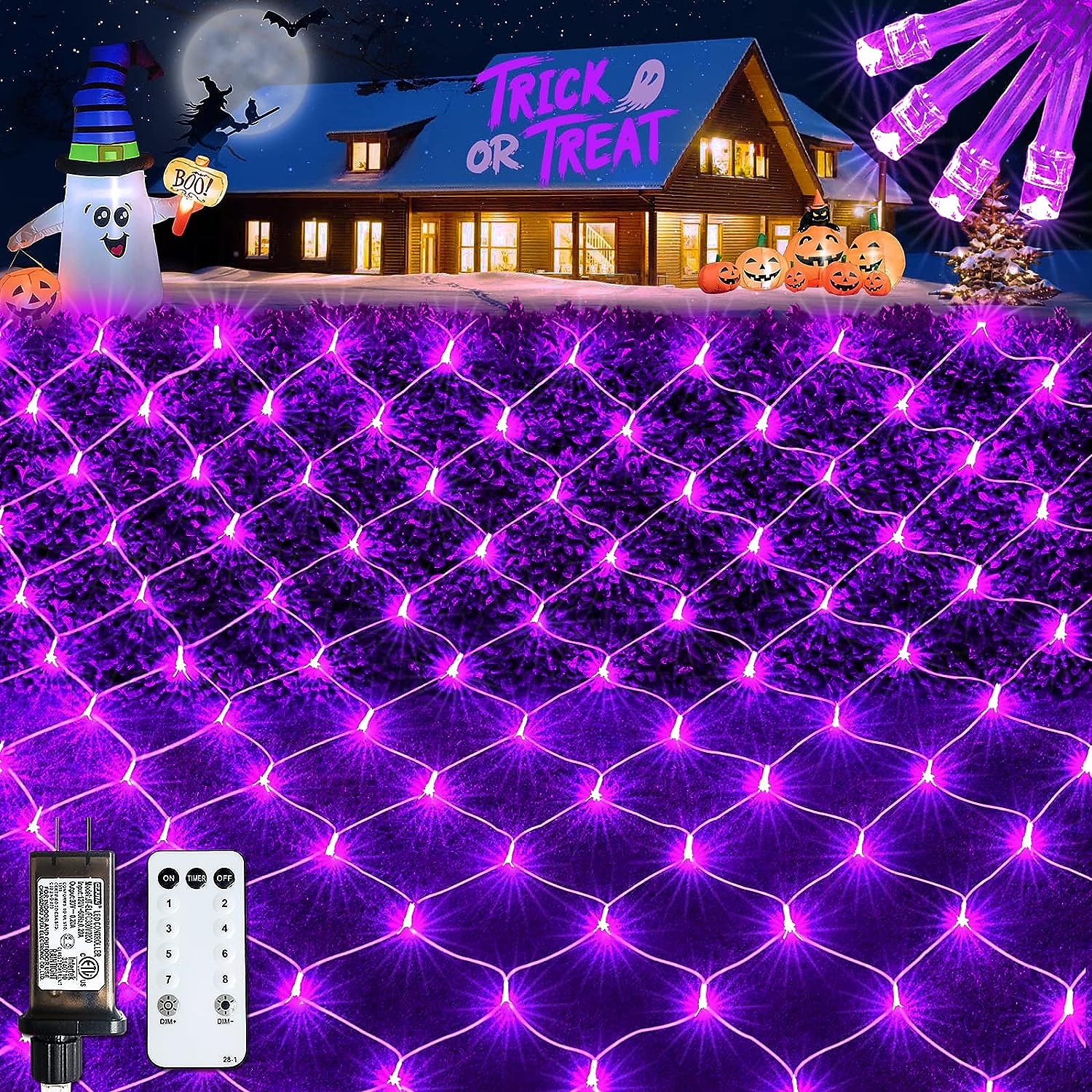 julepynt nettlys lavspent sikkerhetsplugg 8 funksjon fjernkontroll bryllup ferie halloween innendørs og utendørs dekorasjon 6 * 4m 672led/3 * 2m 192led/1,5 * 1,5m-96led 2025 - $37.99 –P5