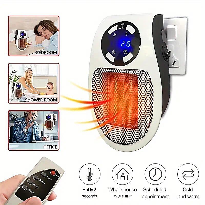 riscaldatore a parete, riscaldatore elettrico portatile con termostato regolabile programmabile, protezione da surriscaldamento, display a LED preciso, riscaldatore per dormitorio ufficio del 2025 a $19.49 –P2