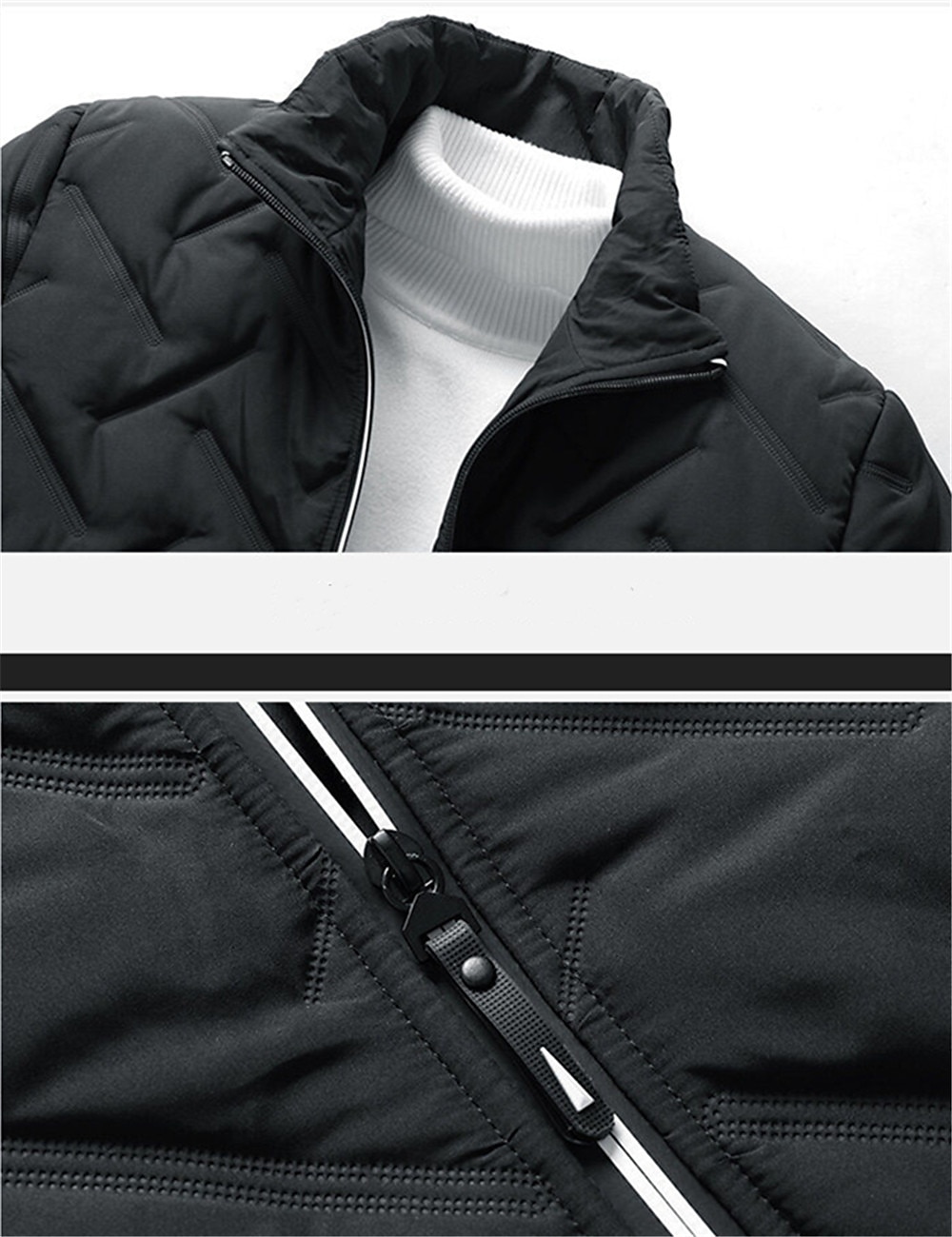 Per uomo Piumino Giacca bomber Giacca trapuntata Zip intera Informale Da tutti i giorni Standard Casual quotidiano Di moda Antivento Tenere al caldo Autunno Inverno Righe e Plaid Nero Verde chiaro del 2025 a $44.99 –P3