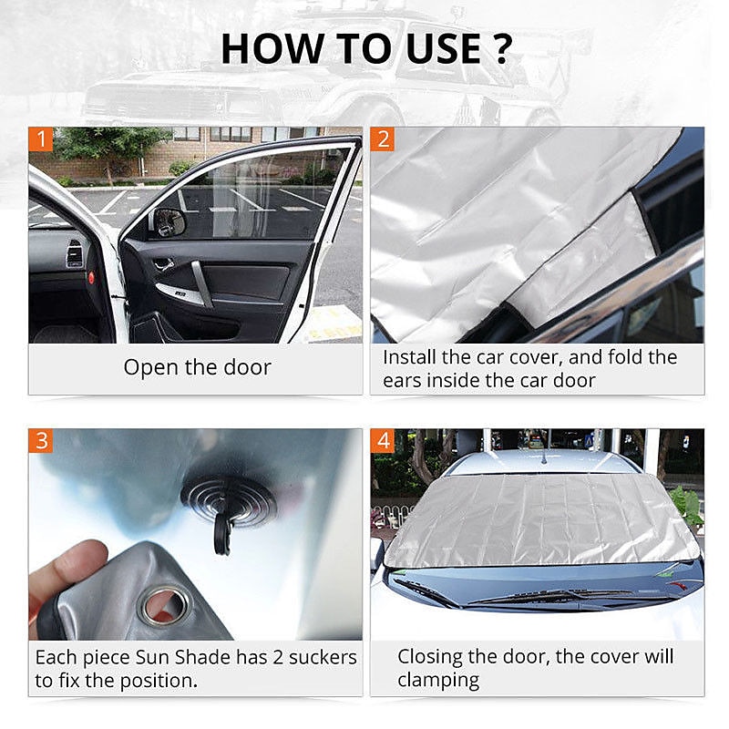 Cling Magnetic Winter Car Snow Cover Foldable Car Windshield Cover Sunshade Cover Easy to Enstall 2025 - $12.99 –P11