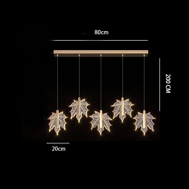kroonluchter led kristal esdoornblad ontwerp 4/5/6/12-licht dimbaar inbouwverlichting wenteltrap lange kroonluchter villa trapverlichting duplex kroonluchter 110-240v 2025 - $287.79 –P2