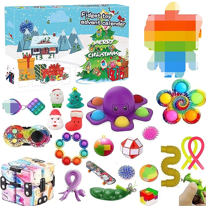 Christmas Advent Calendar Blind Box,Christmas Blind Box Children's Party Gift Decompression DIY Hand Tear Countdown Calendar Blind Box Christmas Toys for Christmas Gifts 2025 - $23.99 –P19
