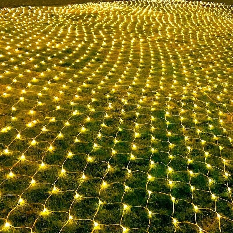 1,5m 3M 6m Lysslynger 96/192/672 LED EL Varm hvit Kjølig hvit Multifarget LED Net Mesh strenglys Halloween Solar Ferie 24 V 2025 - $30.99 –P7