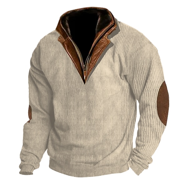 Hombre Sudadera Albaricoque Azul Marino Marrón Café Verde claro Cuello Mao Bloque de color Retazos Deporte Diario Festivos Pana Vintage Ropa de calle Básico Otoño invierno Ropa Sudaderas con capucha 2025 - $34.99 –P6