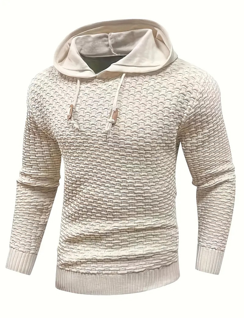 Per uomo Pullover Maglione A coste Maglia Standard A cordoncino Classico Liscio Con cappuccio Contemporaneo moderno Ufficio Da tutti i giorni Abbigliamento Inverno Nero Beige M L XL del 2026 a $19.99 –P11