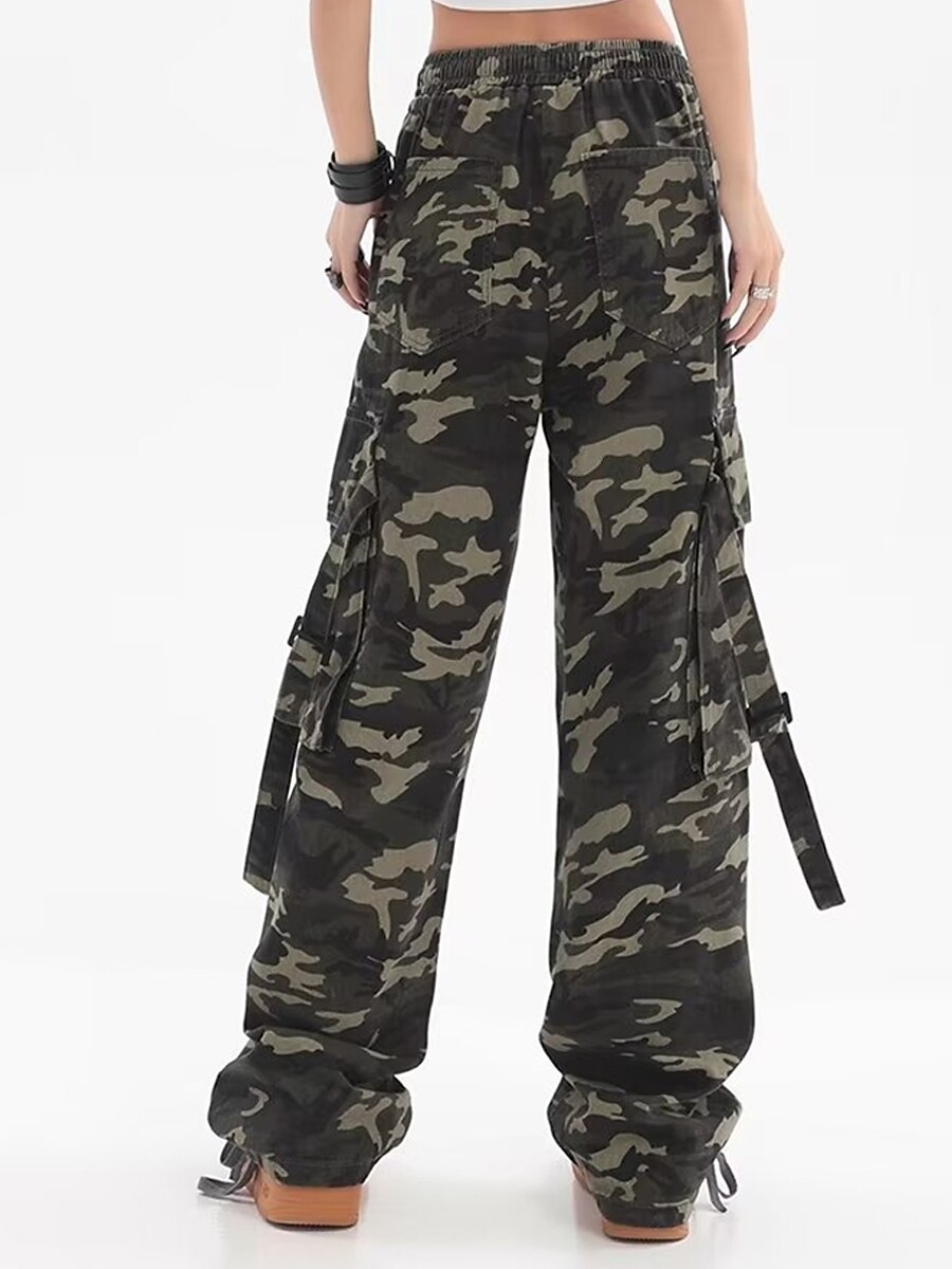 Women‘s Cargo Camo Camouflage Pants Pants Trousers Full Length Fashion Streetwear Street Daily Grey Green M L Fall Winter 2023 - US $32.99 –P3