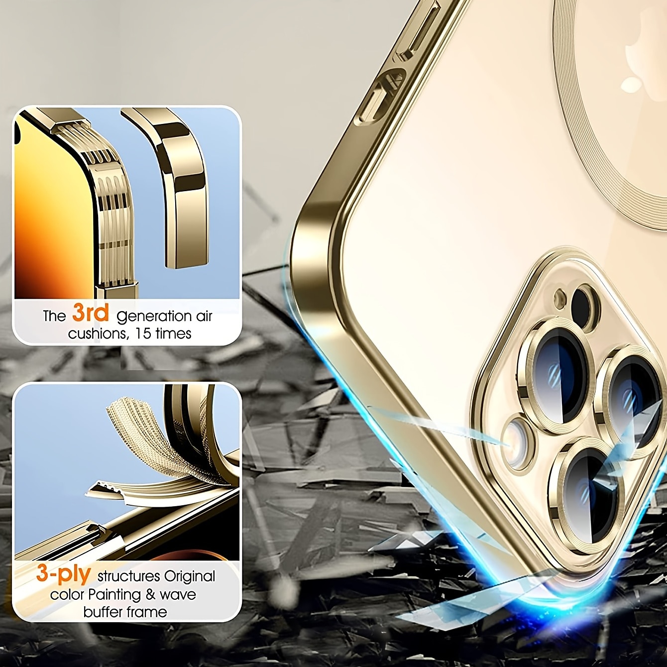 Telefoonhoesje voor iPhone 15 Pro Max Plus iPhone 14 Pro Max Plus iPhone 13 12 11 Pro Max SE X XR XS Max 8 7 achterzijde doorzichtig camera lens bescherming ondersteuning draadloos opladen TPU 2025 - $11.99 –P5
