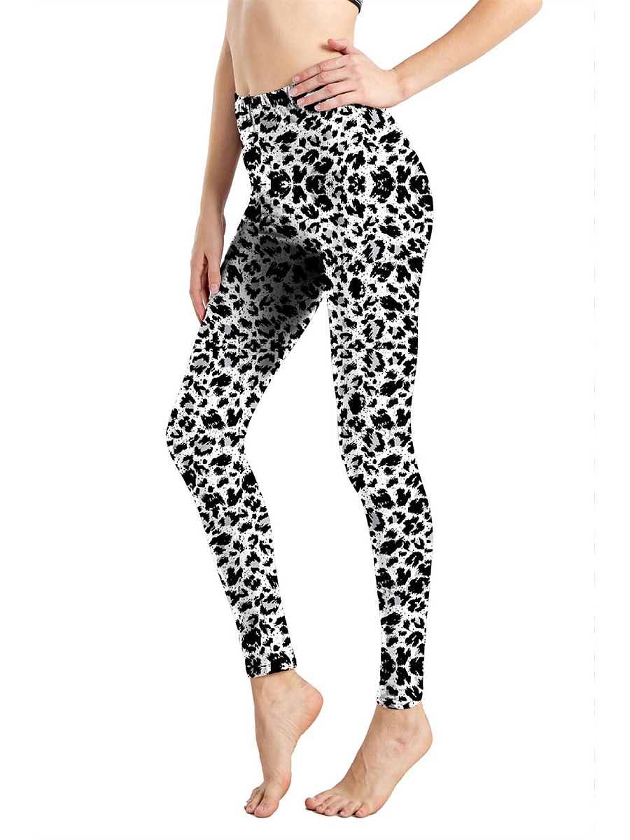 Women's Leggings Active Fashion Full Length High Waist Leopard Gradient Snake Print Elastic Waist Print Breathable Soft Comfortable Micro-elastic Outdoor Vacation Home Leopard Print 0358 blue and 2025 - $13.99 –P19