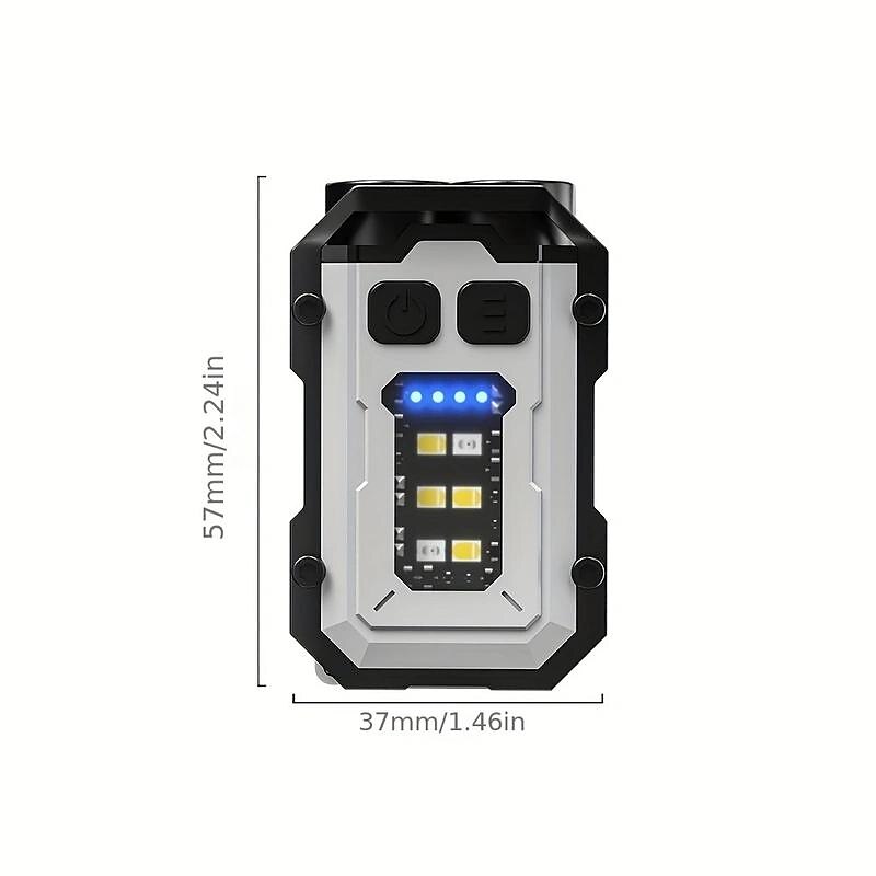 Mini lampe de poche portable avec porte-clés, lampe de camping rechargeable par usb de type c, aimant edc, batterie intégrée de 2025 ? $14.49 –P1