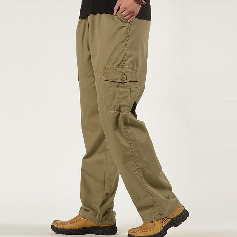 Per uomo Pantaloni cargo Pantaloni militari Tasche Liscio Comfort Traspirante Esterno Giornaliero Per uscire Di tendenza Informale Giallo dell'esercito Nero del 2026 a $29.99 –P2