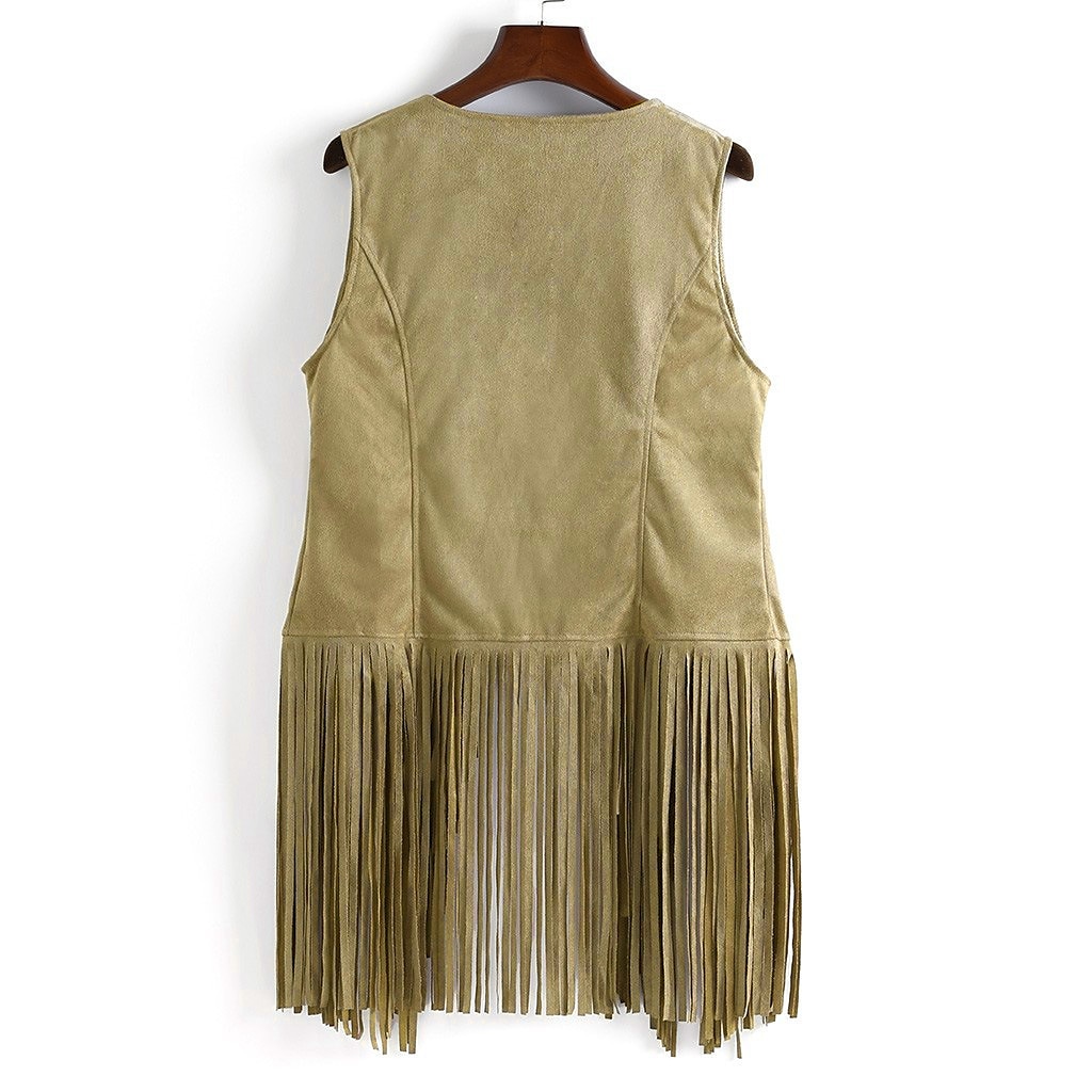Retro Vintage 1960er 1970er Wildlederweste Hippie Disco Quastenfransen Damen Mädchen Weihnachten Halloween Karneval Leistung Party / Abend Pride Parade Erwachsene Weste 2025 - $20.99 –P3