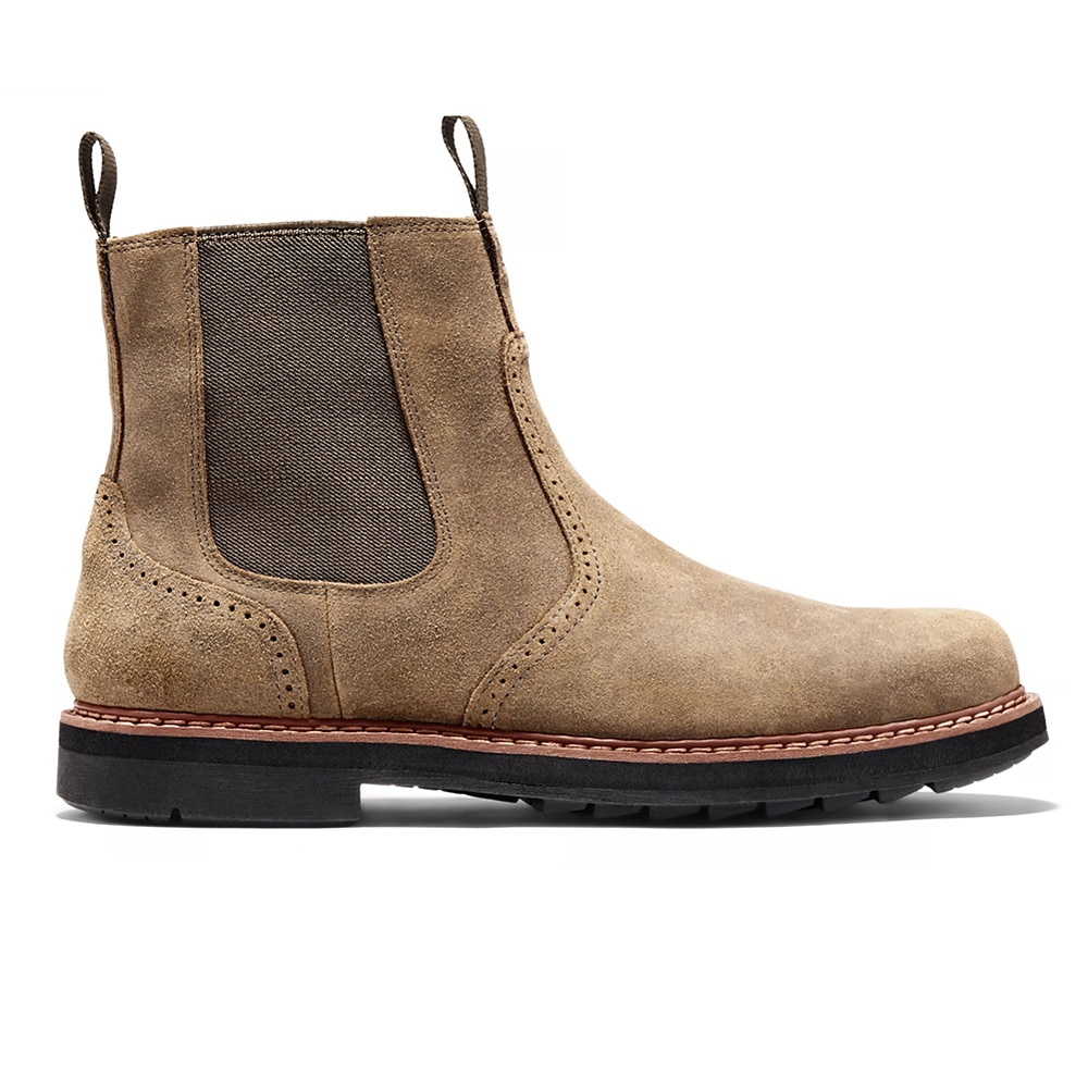 Botines Chelsea de ante para hombre: botines sin cordones con paneles laterales elásticos, estilo vintage informal para otoño e invierno, uso diario y al aire libre. 2025 - $54.99 –P3