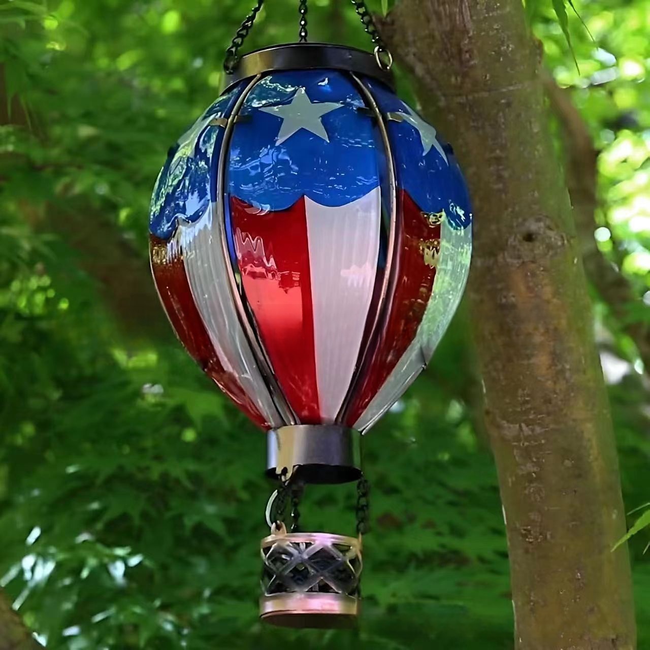 Linterna solar de globo aerostático, decoración navideña para exteriores, paisaje colorido para fiestas navideñas, resistente a la intemperie 2025 - $43.99 –P4