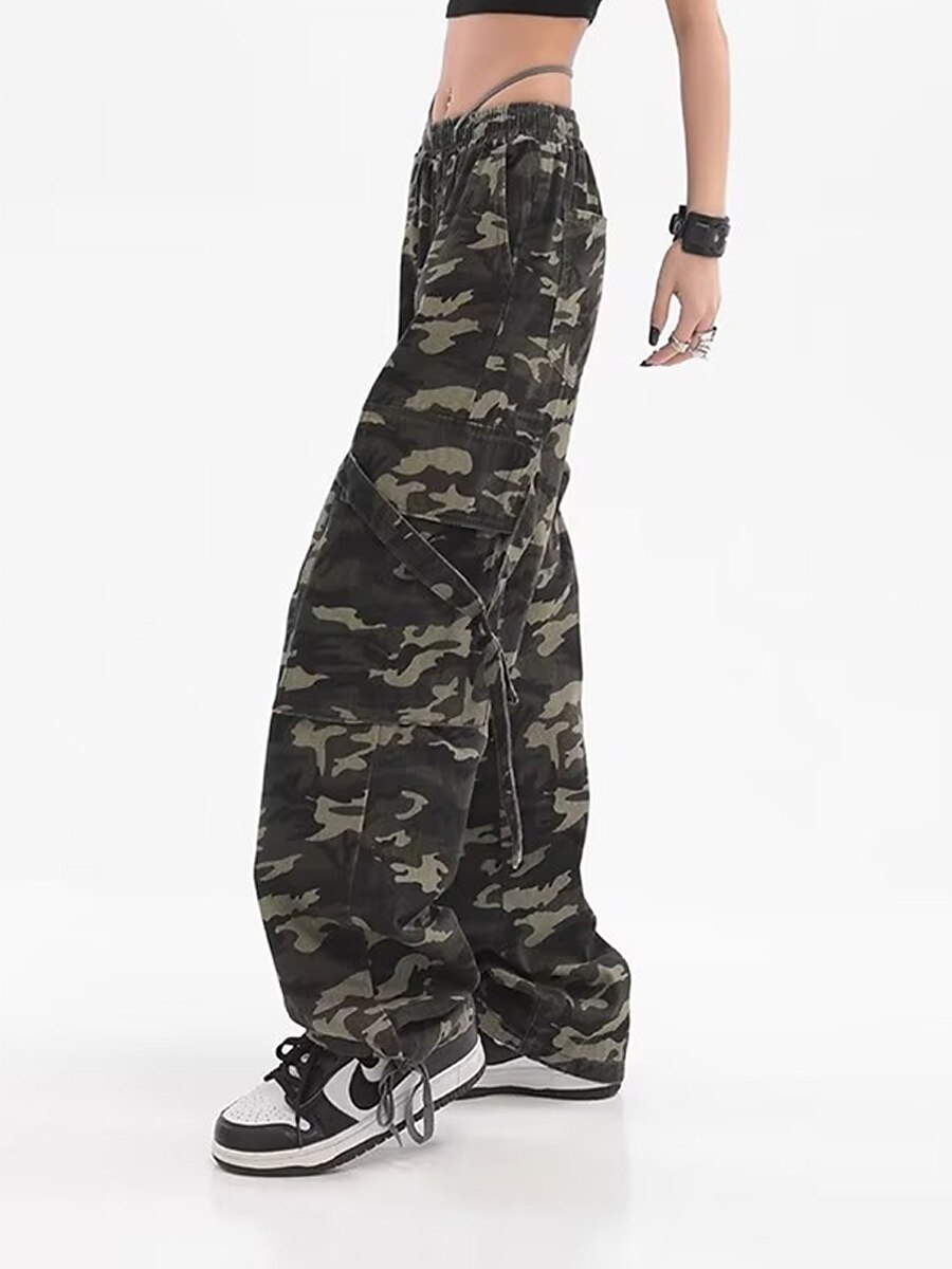 Women‘s Cargo Camo Camouflage Pants Pants Trousers Full Length Fashion Streetwear Street Daily Grey Green M L Fall Winter 2023 - US $32.99 –P4