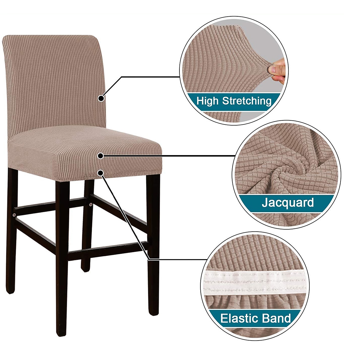 husă scaun de bar stretch scaun de bar husă scaun pub roșu visiniu negru pentru sufragerie cafenea scaun bar husă mobilă detașabilă husă scaun țesătură jacquard cu fund elastic 2025 - $12.49 –P16