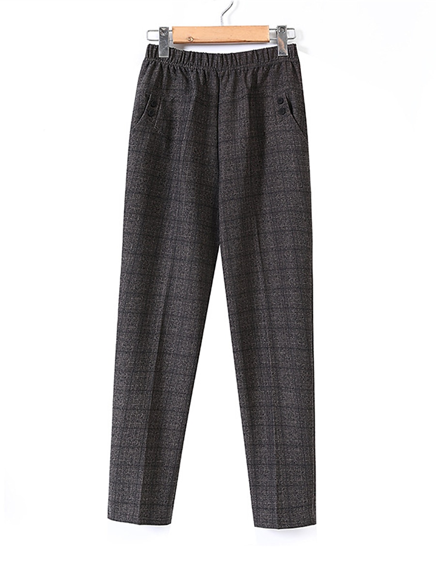 sachin and babi light blue dress Women's High Waist Pocketed Plaid Pants main image 1
