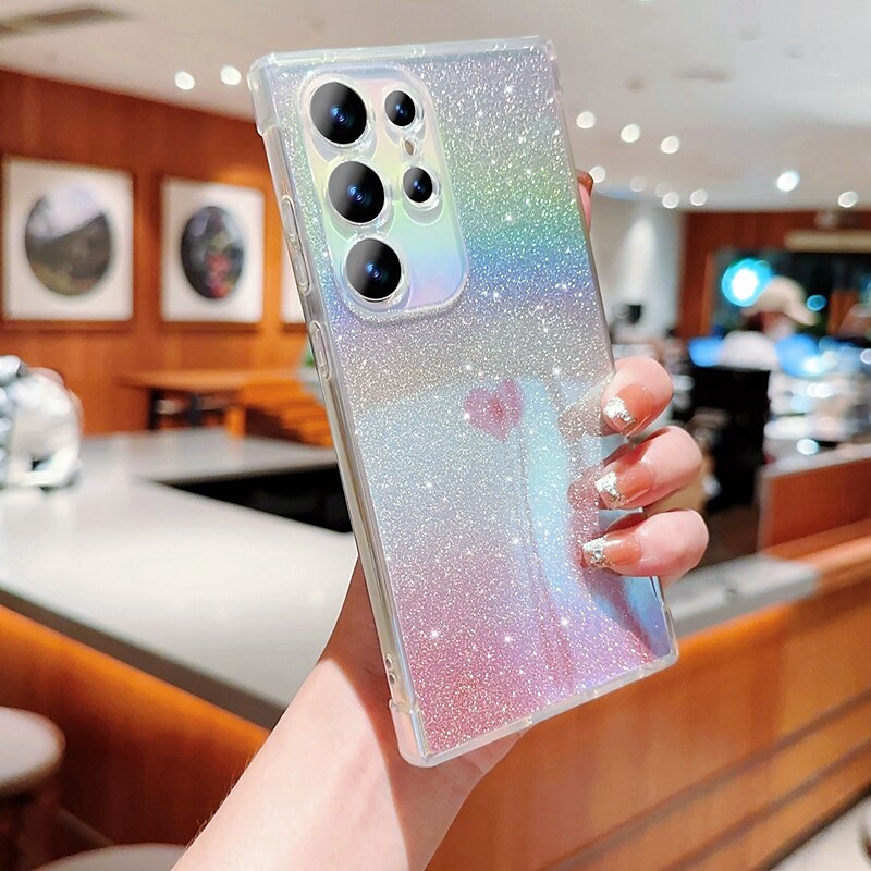 Phone Case For Samsung Galaxy S24 S23 Ultra Plus S23 S22 S21 Plus Ultra S21 FE A14 A34 A54 A53 A33 Back Cover Transparent Bling Glitter Shiny Shockproof TPU 2025 - $15.99 –P13