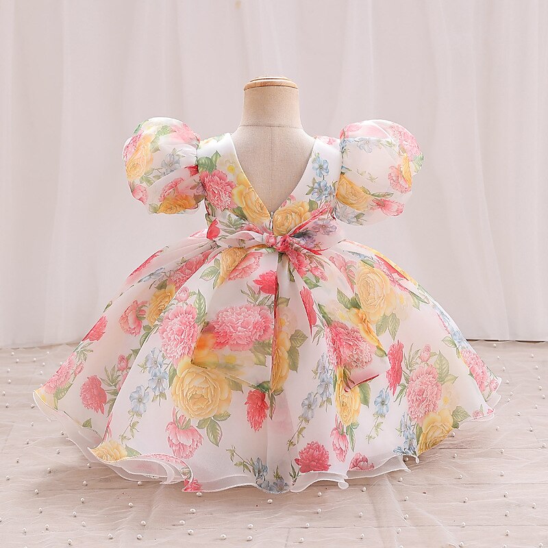 Tout-petit Fille Robe de Soirée Graphique Manche Courte Mariage Mignon Polyester Mi-long Été 3-7 Ans Multicouleur Rouge Vert de 2025 ? $38.99 –P7