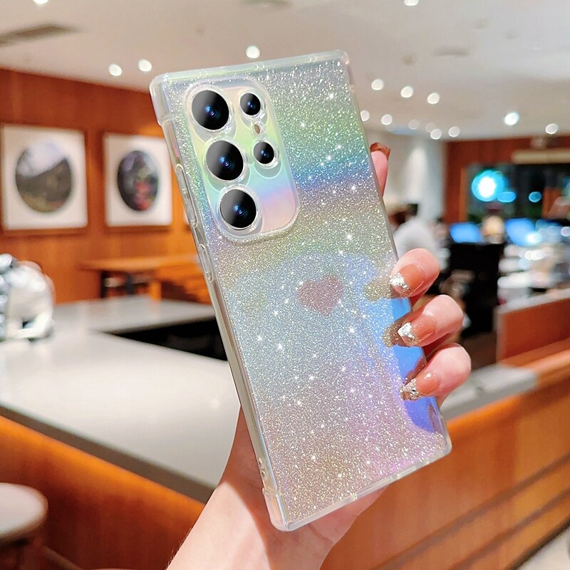 Phone Case For Samsung Galaxy S24 S23 Ultra Plus S23 S22 S21 Plus Ultra S21 FE A14 A34 A54 A53 A33 Back Cover Transparent Bling Glitter Shiny Shockproof TPU 2025 - $15.99 –P11