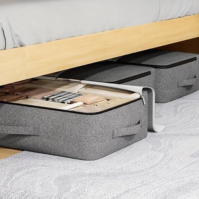 Saco de armazenamento de fundo de cama, saco de armazenamento de colcha de roupas com janela transparente, saco organizador de guarda-roupa dobrável de grande capacidade de 2025 por $11.49 -P4