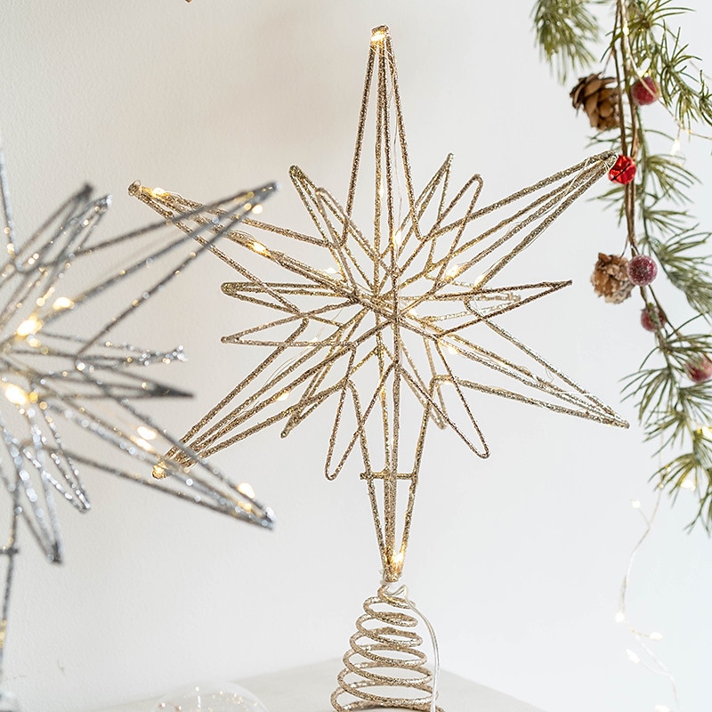 Christmas Decoration Christmas Iron Tree Top Star Christmas Tree Glowing Star Five-p\Pointed Star Decoration Pendant 2025 - CAD $25.99 –P7