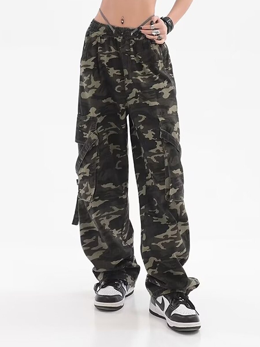 Women‘s Cargo Camo Camouflage Pants Pants Trousers Full Length Fashion Streetwear Street Daily Grey Green M L Fall Winter 2023 - US $32.99 –P13