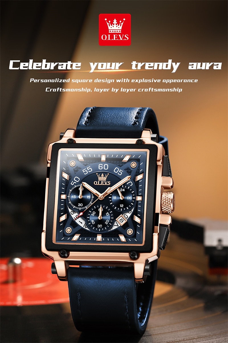 New Olevs Brand Men'S Watches Decorative Calendar Luminous Chronograph Large Dial Quartz Watch Students Casual Men'S Waterproof Wristwatch 2025 - $43.99 –P1